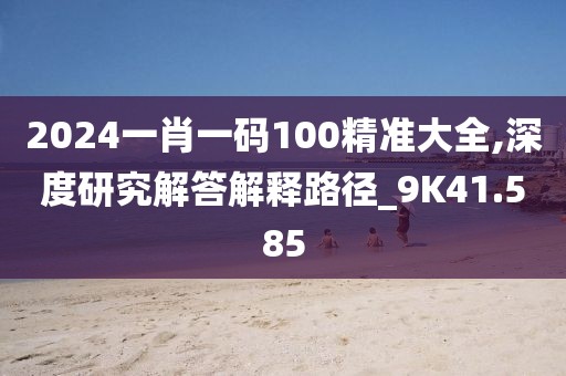 2024一肖一码100精准大全,深度研究解答解释路径_9K41.585