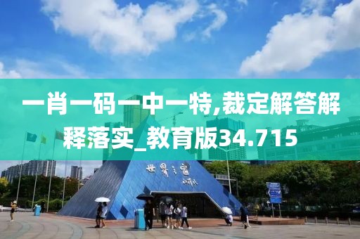 一肖一码一中一特,裁定解答解释落实_教育版34.715