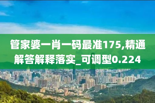 管家婆一肖一码最准175,精通解答解释落实_可调型0.224