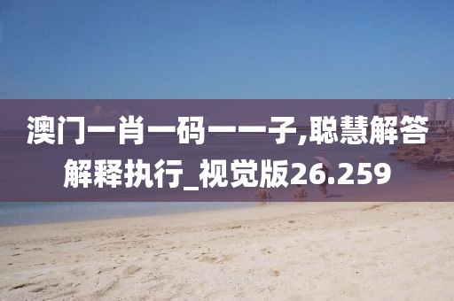 澳门一肖一码一一子,聪慧解答解释执行_视觉版26.259