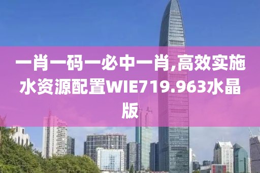 一肖一码一必中一肖,高效实施水资源配置WIE719.963水晶版