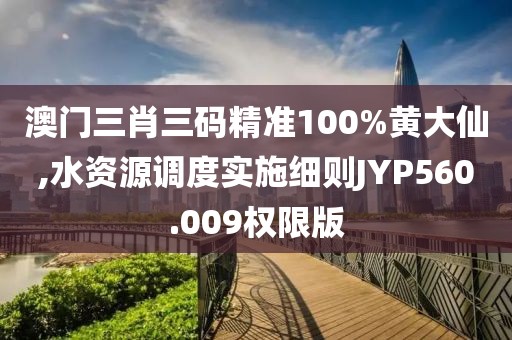 澳门三肖三码精准100%黄大仙,水资源调度实施细则JYP560.009权限版