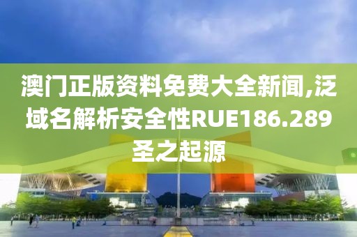 澳门正版资料免费大全新闻,泛域名解析安全性RUE186.289圣之起源