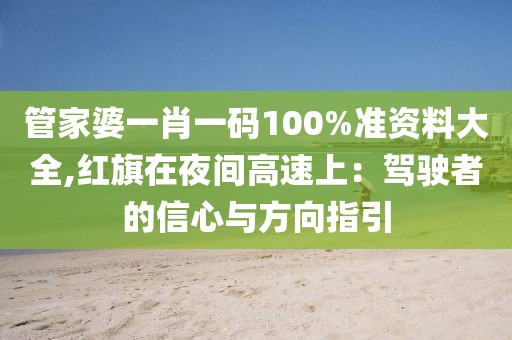 管家婆一肖一码100%准资料大全,红旗在夜间高速上：驾驶者的信心与方向指引