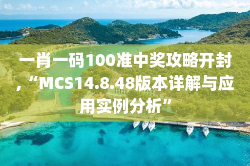 一肖一码100准中奖攻略开封,“MCS14.8.48版本详解与应用实例分析”