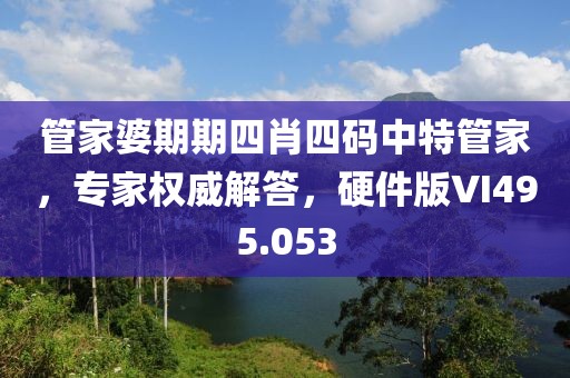 管家婆期期四肖四码中特管家，专家权威解答，硬件版VI495.053