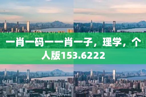 一肖一码一一肖一子，理学，个人版153.6222