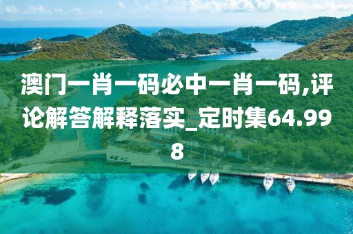 澳门一肖一码必中一肖一码,评论解答解释落实_定时集64.998
