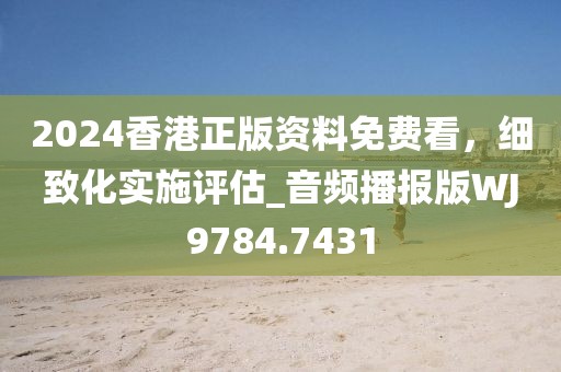 2024香港正版资料免费看，细致化实施评估_音频播报版WJ9784.7431