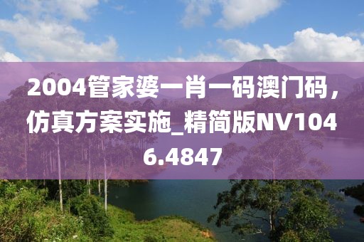 2004管家婆一肖一码澳门码，仿真方案实施_精简版NV1046.4847