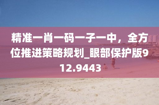 精准一肖一码一子一中，全方位推进策略规划_眼部保护版912.9443