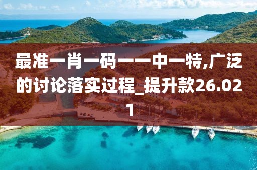 最准一肖一码一一中一特,广泛的讨论落实过程_提升款26.021
