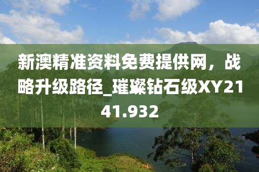 新澳精准资料免费提供网，战略升级路径_璀璨钻石级XY2141.932