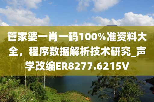 管家婆一肖一码100%准资料大全，程序数据解析技术研究_声学改编ER8277.6215V