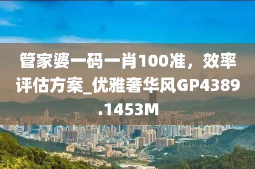管家婆一码一肖100准，效率评估方案_优雅奢华风GP4389.1453M