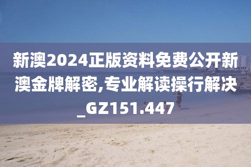 新澳2024正版资料免费公开新澳金牌解密,专业解读操行解决_GZ151.447