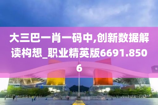 大三巴一肖一码中,创新数据解读构想_职业精英版6691.8506