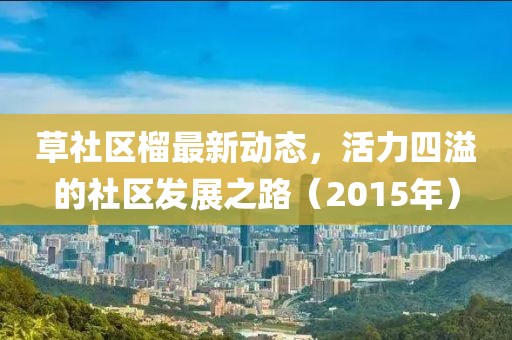 草社区榴最新动态，活力四溢的社区发展之路（2015年）