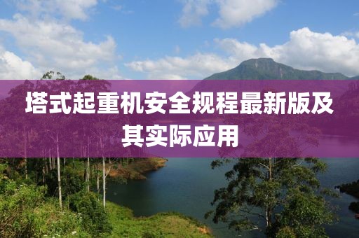 塔式起重机安全规程最新版及其实际应用