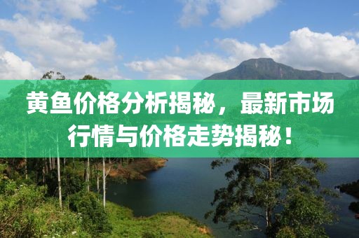 黄鱼价格分析揭秘，最新市场行情与价格走势揭秘！