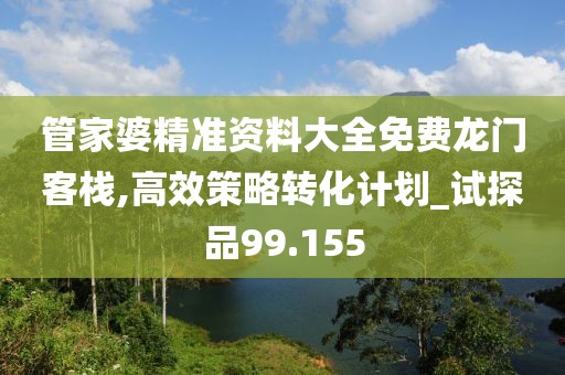 管家婆精准资料大全免费龙门客栈,高效策略转化计划_试探品99.155