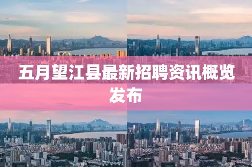 五月望江县最新招聘资讯概览发布