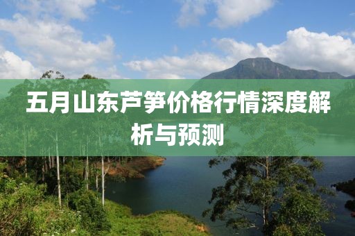 五月山东芦笋价格行情深度解析与预测