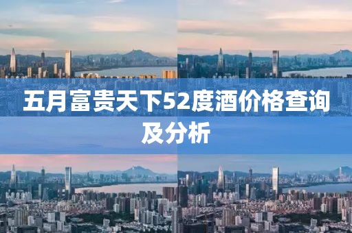 五月富贵天下52度酒价格查询及分析