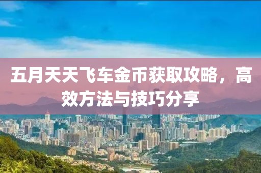 五月天天飞车金币获取攻略，高效方法与技巧分享