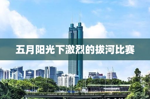 五月阳光下激烈的拔河比赛