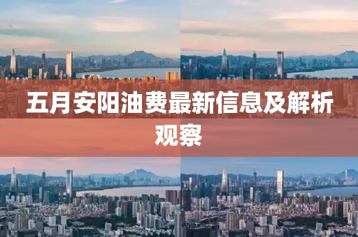 五月安阳油费最新信息及解析观察