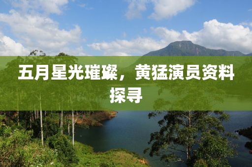 五月星光璀璨，黄猛演员资料探寻