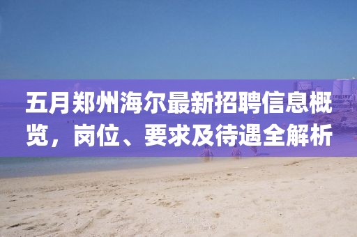 五月郑州海尔最新招聘信息概览，岗位、要求及待遇全解析