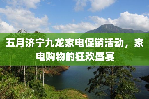 五月济宁九龙家电促销活动，家电购物的狂欢盛宴