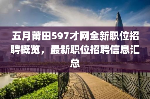 五月莆田597才网全新职位招聘概览，最新职位招聘信息汇总