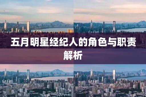 五月明星经纪人的角色与职责解析