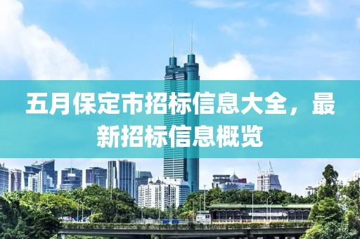 五月保定市招标信息大全，最新招标信息概览
