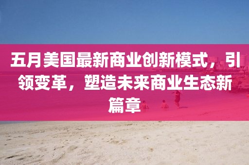 五月美国最新商业创新模式，引领变革，塑造未来商业生态新篇章