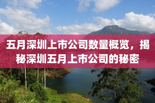 五月深圳上市公司数量概览，揭秘深圳五月上市公司的秘密