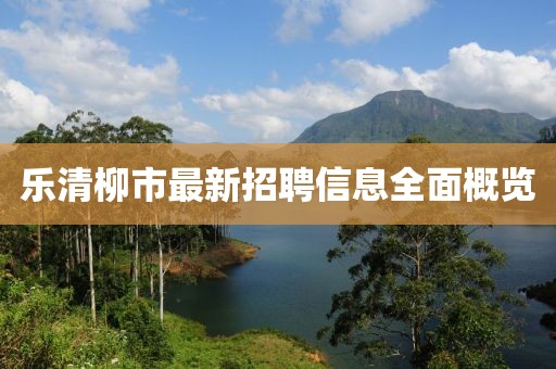 乐清柳市最新招聘信息全面概览